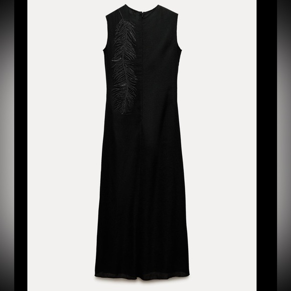 EMBROIDERED MIDI DRESS ZW COLLECTION - Picture 7 of 10